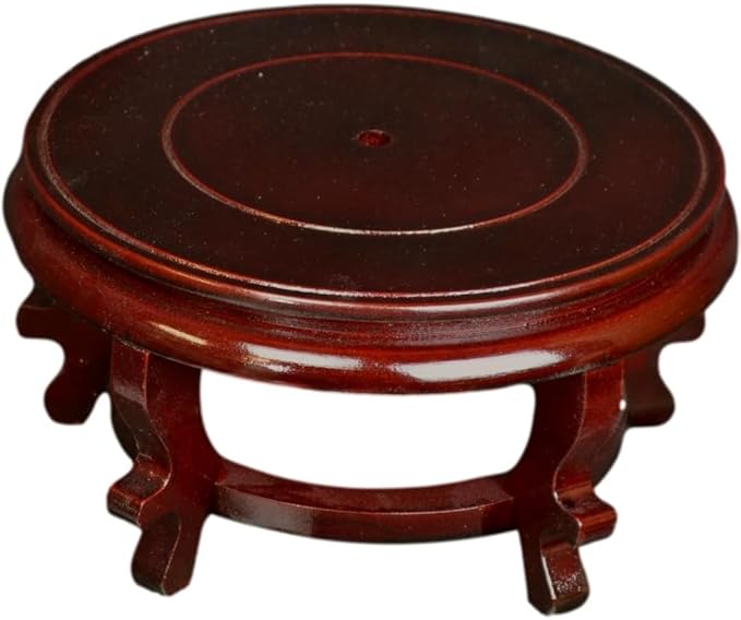 9" Wooden Rosewood Fishbowl Display Vase Stand Plant Pot Display Stand