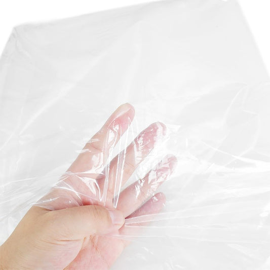 Helilyco Transparent Greenhouse Film 0.04mm PE Plastic Sheeting for Tunnel Hot House, Weather Resistant Clear Cover for Vegetables Flowers Fruits Growing