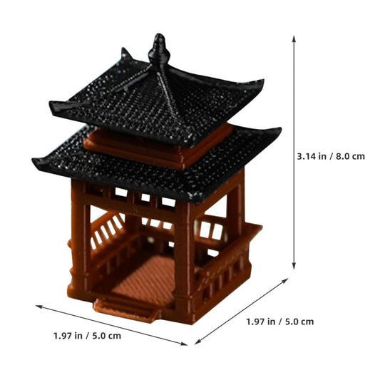 HANABASS Mini Pagoda Statue Fairy Accessories Garden Miniature Hexagon Pavilion Figurine for Flower Vase Micro Landscape Asian Zen Garden Aquarium Dollhouse Decoration