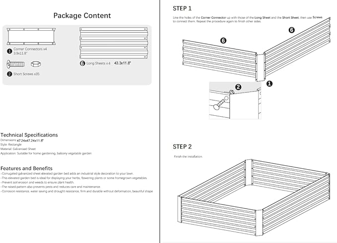 4x4x1ft Metal Raised Garden Bed Kit,Galvanized Garden Bed Box for Vegetables, Flowers, Herbs, and Succulents,120 Gallon Capacity - Green