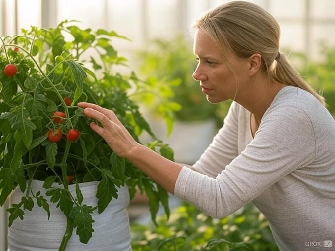 Grow Bag - 25 Gallon, Planting Pots - Colorful Plant Grow Bags Pots Gardening Vegetable - Air Pruning Mesh Fabric Plant Container - (White/ODGreen)