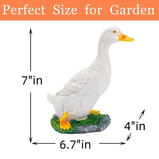 Euiroet Real Farm Duck Statues,Funny Duck Fence Decoration,Resin Duck Decor,Outdoor Real Animal Statue,Duck Sculpture,Perfect for Home Garden Stairs,Farm,Patio,Backyard