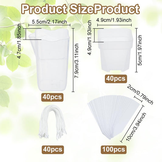 ORIGACH 40 Pack 2" Small Self Watering Pots for Indoor