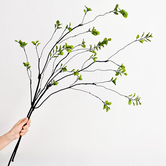 Waipfaru 8PCS Artificial Ficus Branches for Vase, Faux Greenery Stems for Vase Filler, 47in Realistic Flexible Eucalyptus Stems Fake Artificial Twig Plants Indoor Home Tables Centerpieces Office Decor