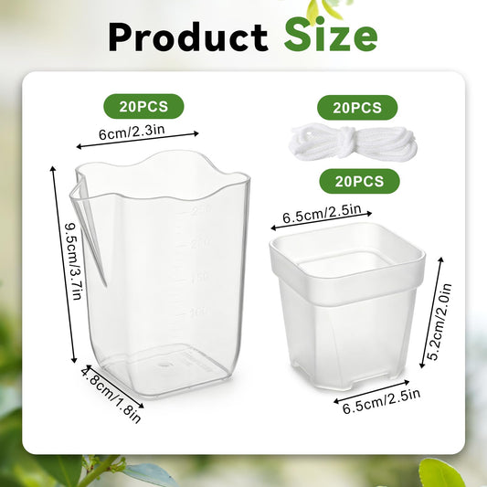 MySHUCE 20 Pack 2.5 Inch Small Self Watering Pots for Indoor Plants