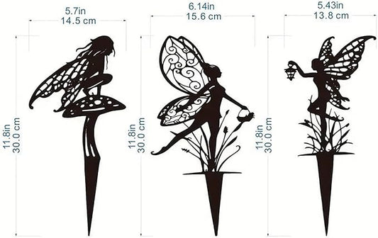 Garden Decoration Fairy Metal Flower Fairy 3-Piece Set Suitable for Yard, Flower Pot, Lawn, Flower Bed Decoration Gifts