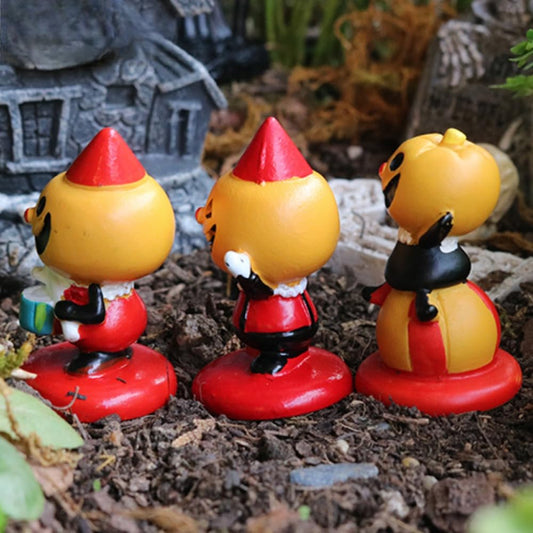 Halloween Miniatures Fairy Garden House Accessories Set Fairy Garden Figurines Mini Town Decor Vintage Retro Statue Ornament Outdoor Decoration (Set 5)