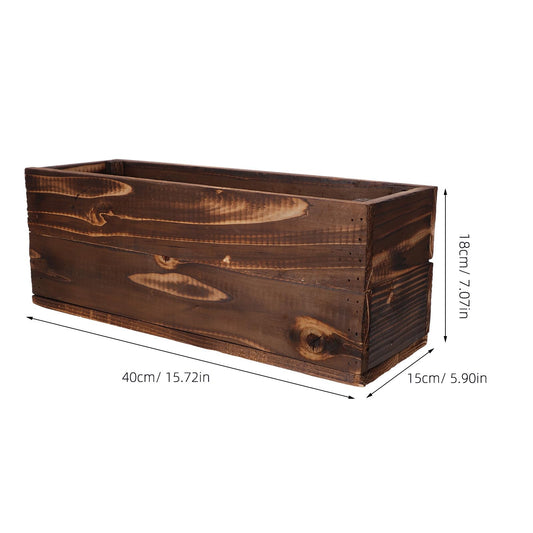 Abaodam Wooden Window Planter Box Rectangular Outdoor Garden Planter for Balcony Patio Herb Vegetable Planting 40x14x15cm Weather-Resistant Wood