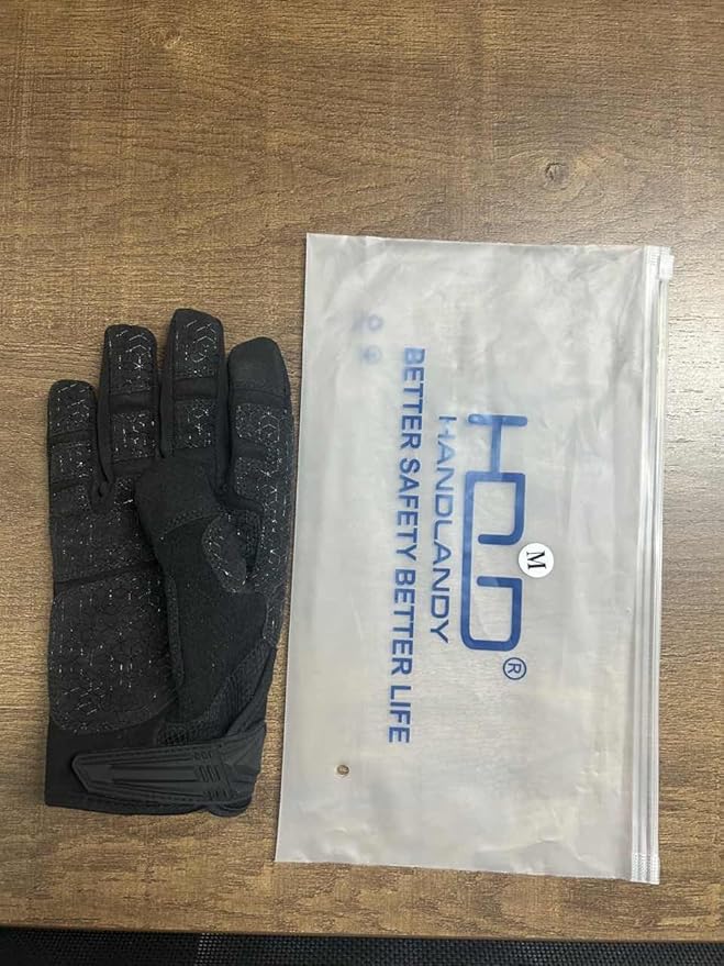 HANDLANDY Mens Work Gloves Touch screen, Utility Mechanic Gloves, Flexible Breathable Fit- Padded Knuckles & Palm