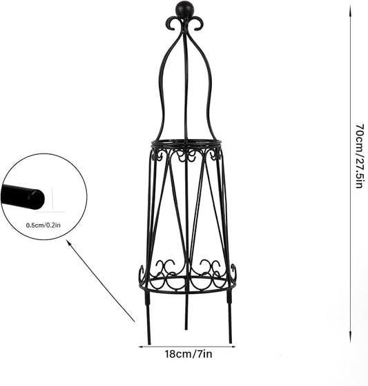 Indoor Plant Trellis for Potted Plants - Plant Support & Garden Decor Obelisk for Climbing Pothos, Indoor/Outdoor Metal Trellis, 29.5" Height
