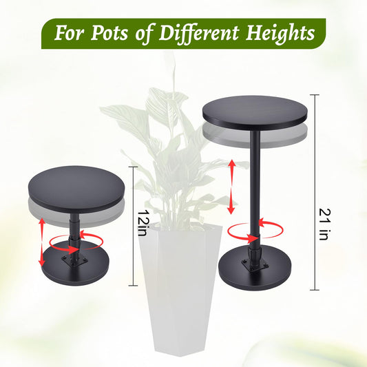 Decivems 2-Piece Adjustable Plant Stand Risers for Inside Pots - Universal 12-21" Height Pot Fillers for Large Tall Planters, Fits 6/8/10" Base OR Top (Square/Round/Taper)