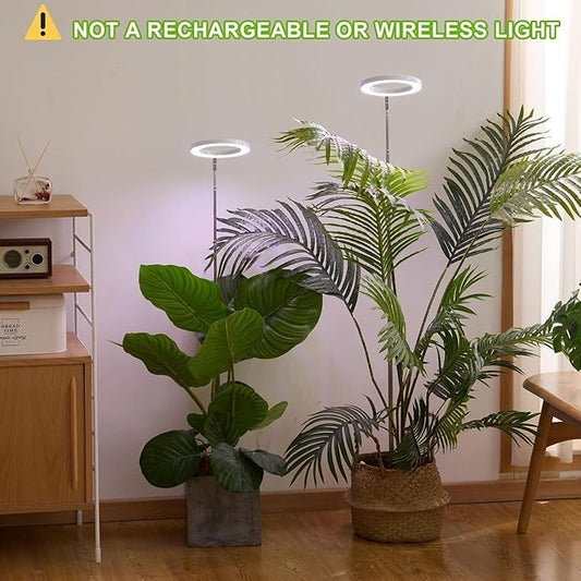 yadoker Plant Grow Light,LED Growing Light Full Spectrum for Indoor Plants,Aluminum Black Plant Lights,Height Adjustable, Automatic Timer, 5V Low Safe Voltage