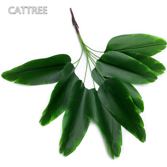 CATTREE Fake Plants Banana Tree, Artificial Plant Decor Tall Faux Tropical Palm Trees Home Room Greenery Decorations Plastic Leaves Foliage Stems Bulk Indoor Outdoor Garden Party Wedding Decoration