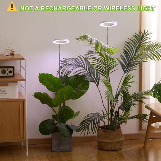 yadoker Plant Grow Light,LED Growing Light Full Spectrum for Indoor Plants,Aluminum Black Plant Lights,Height Adjustable, Automatic Timer, 5V Low Safe Voltage