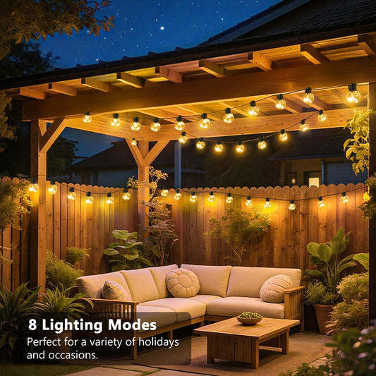 KepStars Outdoor String Lights Battery Operated, 20ft 15 LED Bulbs Lights