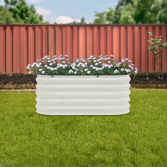 TrueyEssence Raised Garden Bed, Outdoor Planter Box Large Metal Patio Garden Beds Ideal for Gardening Flower Vegetable Fruit Herb