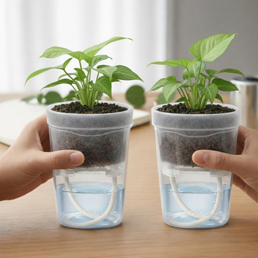 12 Pack 2.5" Small Self Watering Pots for Indoor Plants, Clear Mini Planter