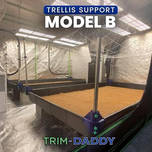Trim Daddy Trellis System Support Kit (Model B) - for Climbing Plants | Round Corner | Ideal for Hydroponics Growing System, Greenhouse & Garden