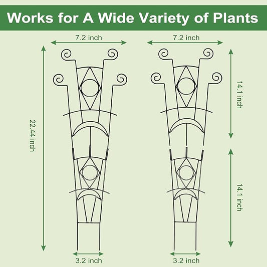 Stackable Metal Trellis for Climbing Plants Outdoor & Indoor - 4 Pack Garden Trellis for Potted Plants, Rust-Resistant Plant Support Stakes for Vines, Flowers - Sturdy Plant Trellis