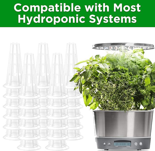 50 Pack Grow Baskets for Hydroponic Growing System, Seed pods Basket Compatible with aero Garden Grow Sponge Starter pods