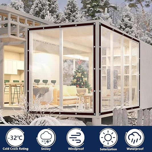 Clear Tarps Waterproof 4X6 with Grommets Clear Vinyl Tarp Heavy Duty Outdoor Clear Plastic Tarp Clear PVC Covering for Patio Henhouse Porch Canopy Plant Camping