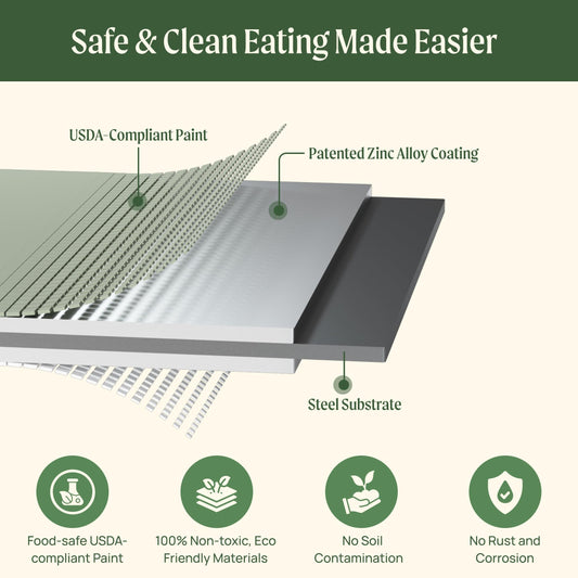 Vego garden 17" Tall 4' x 10' Giant Modular Metal Raised Garden Bed Kit, A King Sized Garden Bed for Vegetables, Flowers, Herbs, Pearl White