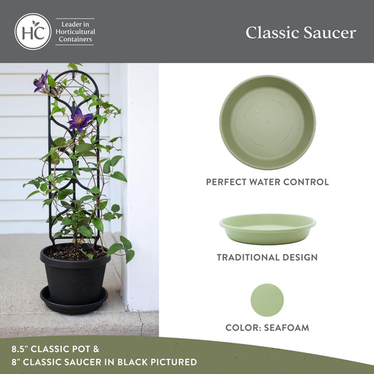 The HC Companies Classic Round Planter Pot, 16 Inch, Seafoam, 2-Pack