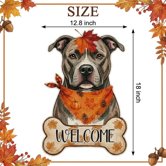 Fall Pitbull Decor Outdoor - Pitbull Fall Dog Decor Double Sided Garden Flag Outside Vertical Autumn Holiday Welcome Yard Decoration Lawn Outdoor Decor