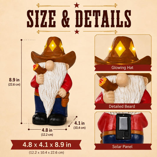 Funny Solar Smoking Gnome Statue - Outdoor Lawn Garden Decor Ornament