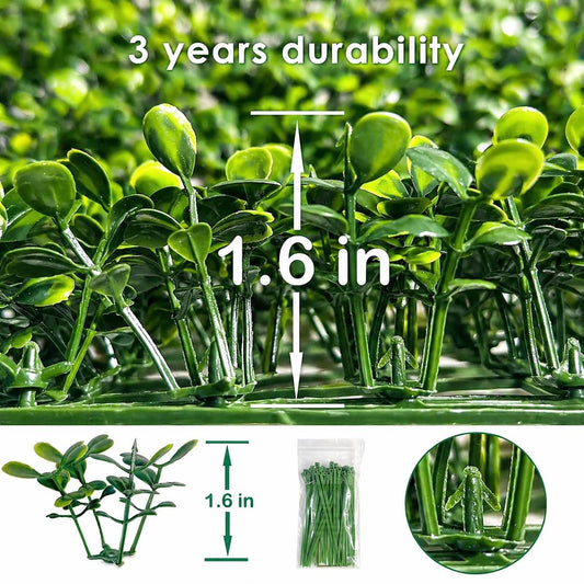 Bybeton Artificial Grass Wall Panel,10"x 10"(12Pcs) Boxwood Faux Green Wall Panels for Interior Wall, Backdrop Wall,Garden Wall and Indoor Outdoor Plant Wall Decor