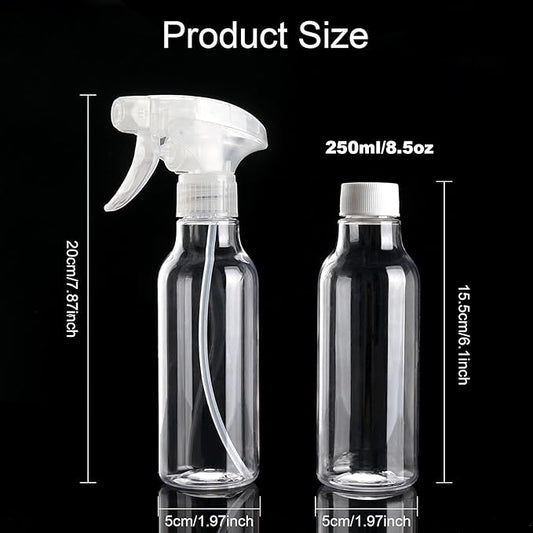 Cosywell Plastic Spray Bottles 8.8oz/260ml 4 Pack Empty Spray Bottle for Cleaning Mist/Stream Heavy Duty Water Spraying Bottle for Cooking Solutions Essential Oils Hair Care(Clear)