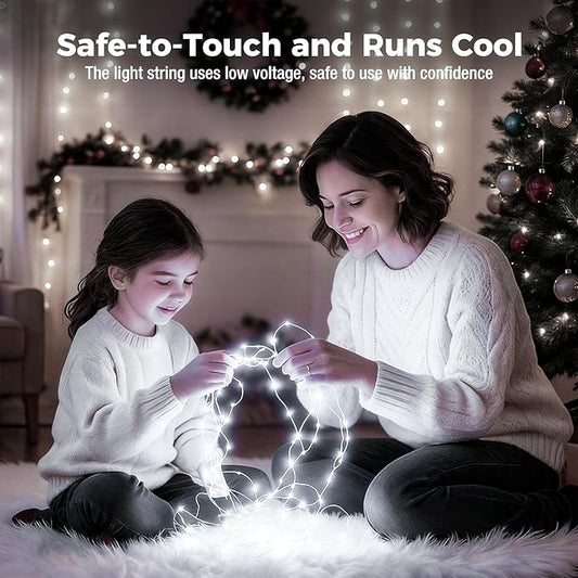 litogo 20 Pack 7FT 20 LED Fairy Lights Battery Operated, 3 Lighting Modes, Bulk Mini Twinkle String Lights Waterproof Silver Wire for Weddings Mason Jars Party Christmas Decorations-Cold White