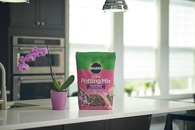 Miracle-Gro Orchid Potting Mix Coarse Blend, For Indoor or Outdoor Container Plants, Feeds for up to 6 Months, 8 qt., 3-Pack
