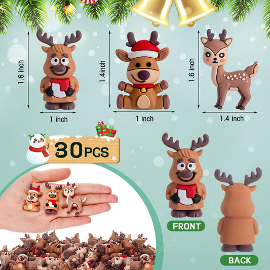 Sonwyoung 30 Pcs Christmas Mini Gnomes, Xmas Reindeer