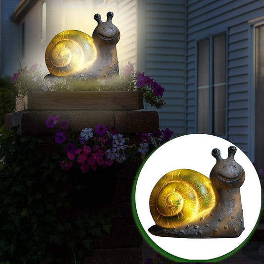 Outdoor Solar Garden Lights, Yard Decorations Small animals Statue Lamp Up to 8 Hrs Long Last Auto On/Off Waterproof Night Light Path Landscape Decoration (Color : Snail)