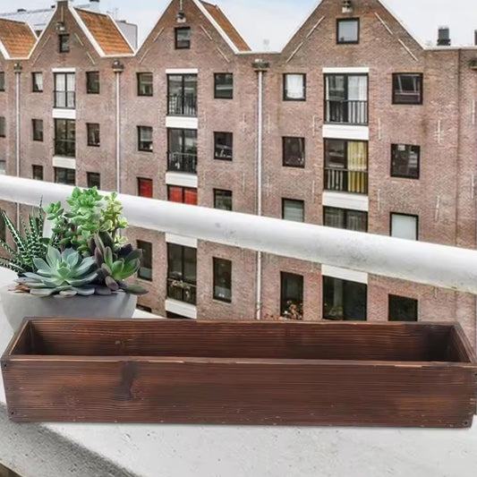 Cunlvyyds Wooden Window Box, Rectangle Wood Planter Box 19.7x4x2.8, Rustic Flower Pot for Farmhouse, Wooden for Succulents