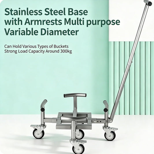 Heavy-Duty Stainless Steel Plant Caddy with Handle, Extendable Rolling Tray On 5 Wheels, Adjustable Dolly Cart for Large Flower Pots & Buckets, 661lb Capacity Moving Stand