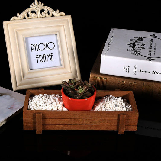 TOPINCN Wood Planter Box, Rectangle Flower Pot Wooden Succulents Planter Box Plant Container for Garden Patio Window Home Decor, Rectangular Decorative Wood