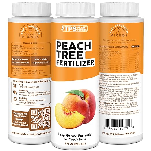 Peach Tree Fertilizer – Liquid Peach Tree Plant Food for Healthy Growth & Fruit Production, 8 oz