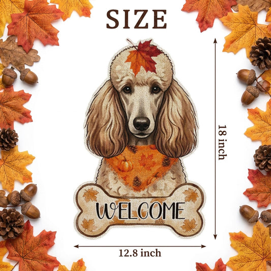 Fall Poodle Decor Outdoor - Poodle Fall Dog Decor Double Sided Garden Flag Outside Vertical Autumn Holiday Welcome Yard Decoration Lawn Outdoor Decor