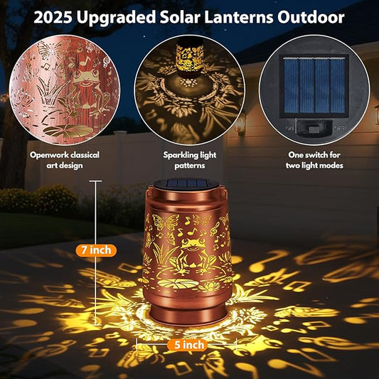 siruitong Solar Lantern Outdoor Lamp Waterproof Decorations Garden Decor, Christmas Birthday Gifts for Women, Mom, Grandma Decorative Garden, Yard, Patio, Lawn, Balcony Porch - Frog