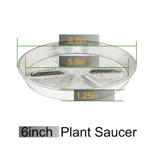 NIMYAU Plant Saucer 6 Inch 4 Pack,Thick Plastic with Raised Center Design Plant Saucers 8 10 12 14 17, Superior Drainage Drip Tray for Indoor Outdoor Planters (6 inch)