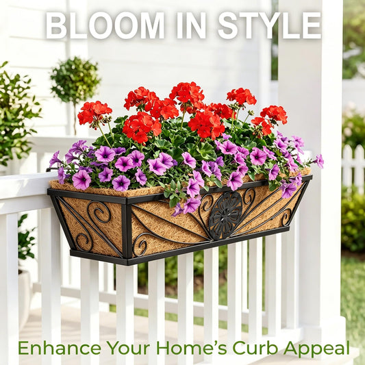 MUYEZHIYU 4 Pack 24 Inch Railing Planter Boxes