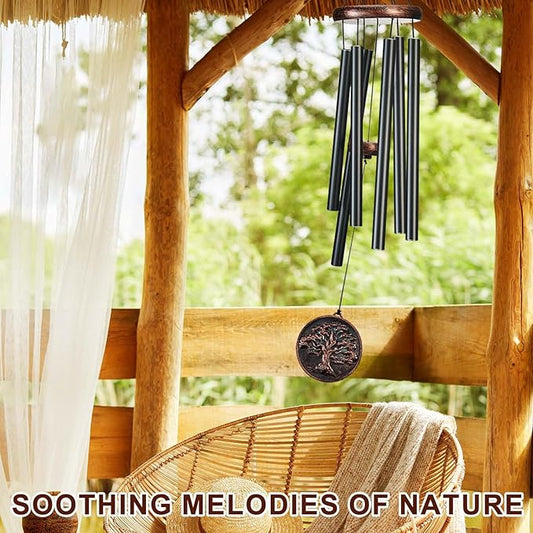 Gabzart Wind Chimes for Outside, Vintage Tree of Life Deep Tone Wind Chime Outdoor Clearance, Memorial/Festivals/Birthday Gift for Mom Dad Women Grandma, Garden Porch Patio Decor (34" Tree of Life)