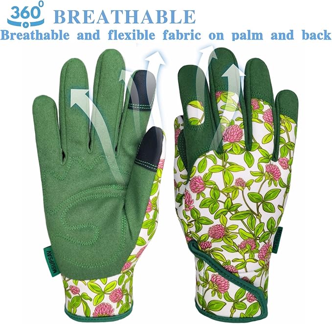 Thorn Proof&Puncture Resistant Gardening Gloves with Grip,Garden Glove for Women, Leather Yard Work Gifts