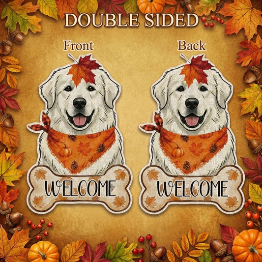 Fall Great Pyrenees Decor Outdoor - Great Pyrenees Fall Dog Decor Double Sided Garden Flag Outside Vertical Autumn Holiday Welcome Yard Decoration Lawn Outdoor Decor