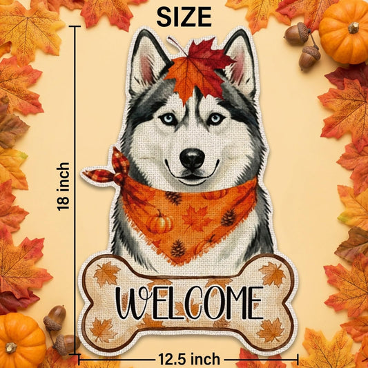 Fall Husky Decor Outdoor - Husky Fall Dog Decor Double Sided Garden Flag Outside Vertical Autumn Holiday Welcome Yard Decoration Lawn Outdoor Decor