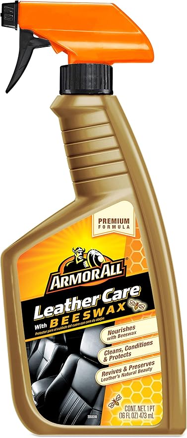 Armor All Car Leather Care Spray Bottle, Cleaner for Cars, Truck, Motorcycle, Beeswax, 4 Oz, Pack of 6, 18934-6PK
