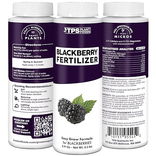 BlackBerry Fertilizer for BlackBerry Plants, Supports Healthy Growth and Plump Berries in BlackBerry Plants, Liquid Fertilizer by TPS Plant Foods, 1 Gallon (128 oz)