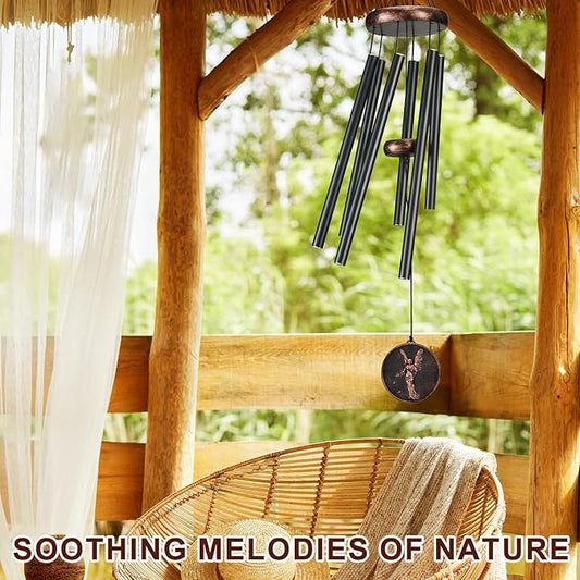 Gabzart Wind Chimes for Outside, Vintage Angel Deep Tone Wind Chime Outdoor Clearance, Memorial/Festivals/Birthday Gift for Mom Dad Women Grandma, Home Garden Patio Decor (32" Angel)